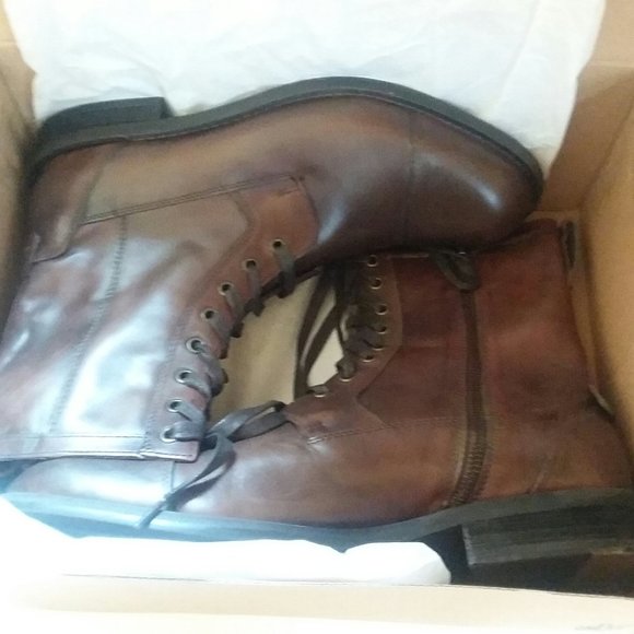 #4 NEW John Varvatos USA Combat boot Soil Brown
